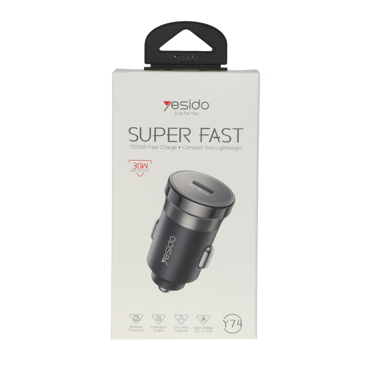 شارژر فندکی PD و فست تک پورت Yesido مدل Y74 30W - مشکی (گارانتی 18 ماه تعویض نیکان همراه)